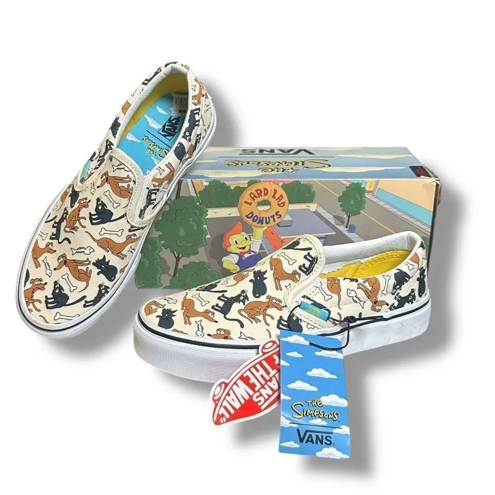 Vans x The Simpsons Family Pets Classic Slip‑On Youth Kids Size 4 NIB